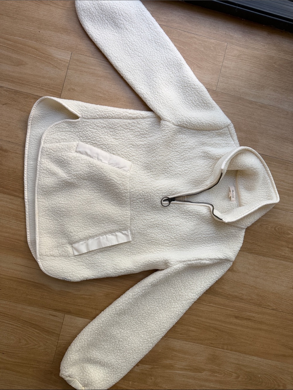 Madewell Cozy Cream Sherpa Pullover Hoodie